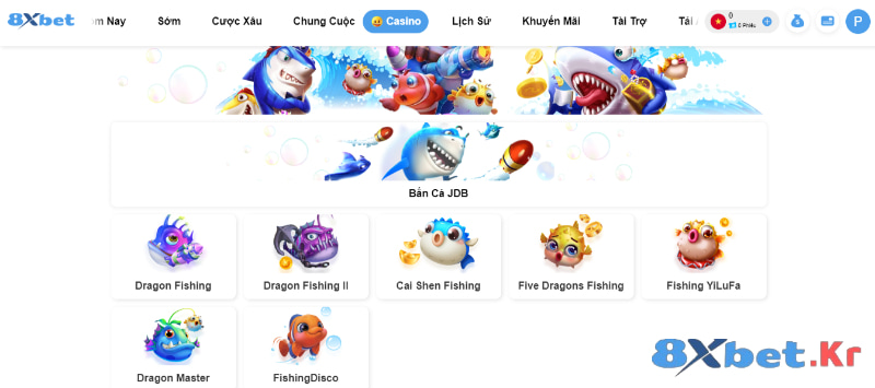 Chọn game bắn cá 8Xbet