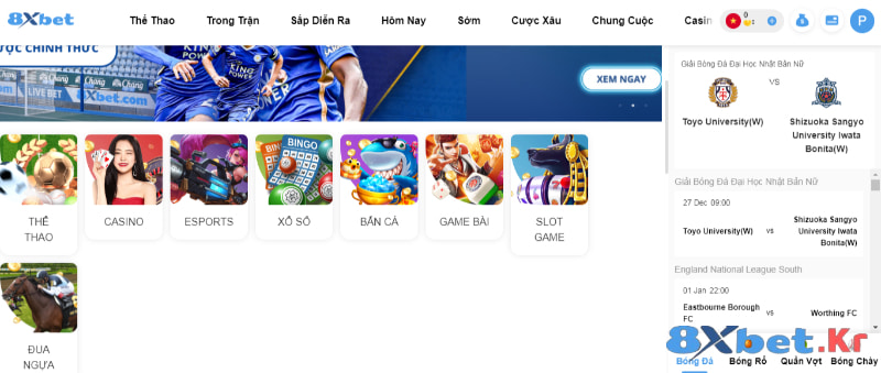 Chọn mục “Esport” của nhà cái 8Xbet