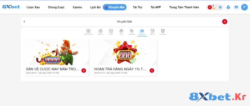 Đăng ký nhận khuyến mãi slot game của 8Xbet