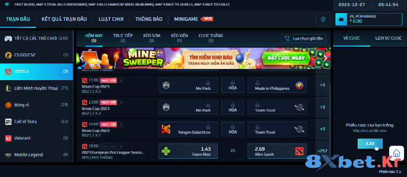 Cược DOTA 2 trên 8Xbet