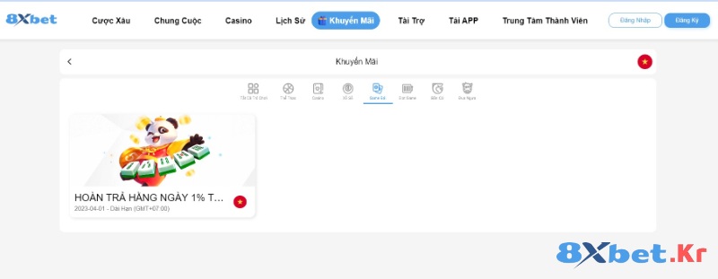 Nội dung chương trình ưu đãi game bài tại 8Xbet